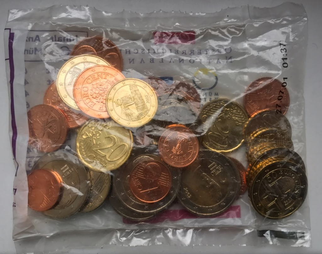 33 Euro-Münzen im Wert von 14,54 Euro