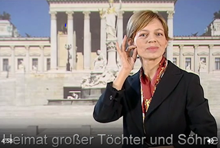 Österreichisches Parlament/Gebärdenwelt Österreich: Die Österreichische Bundeshymne in österreichischer Gebärdensprache, Video (4:58)