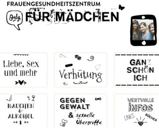 Angebote der Mädchen-Website des Frauengesundheitszentrums